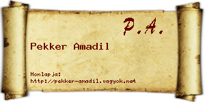 Pekker Amadil névjegykártya
